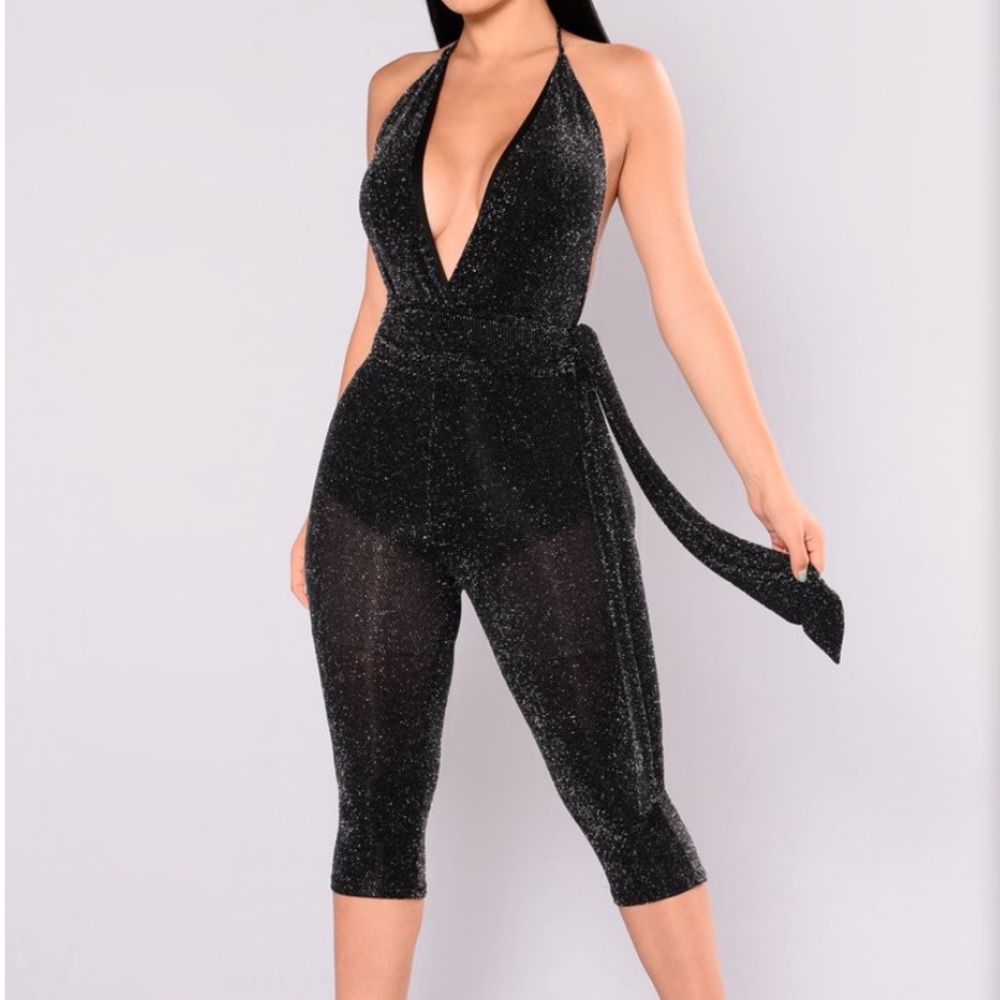 Fashion Nova Night Out Metallic Jumpsuit